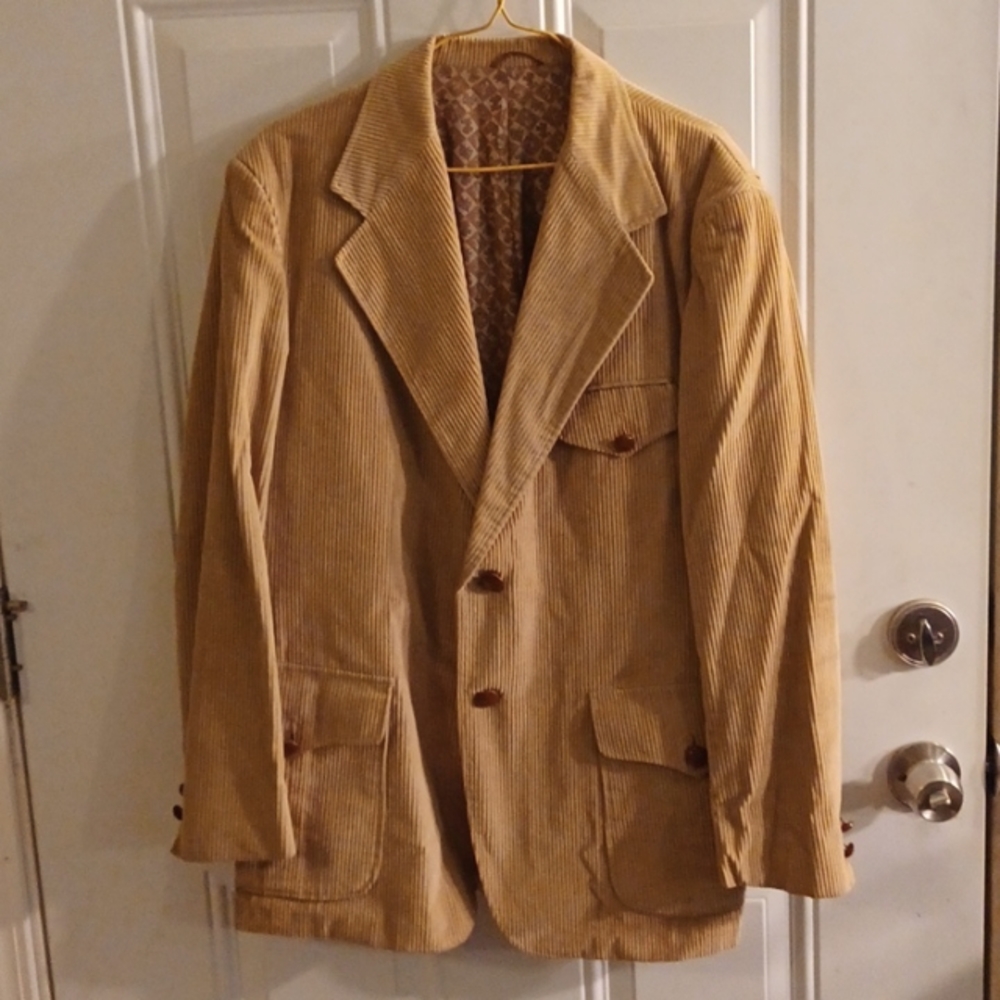 Men's Vintage Tan Corduroy Sport Jacket 40R
